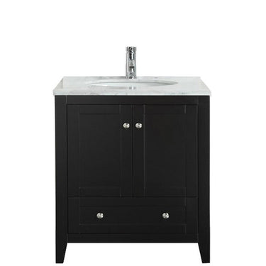 Eviva Lime 30″ Bathroom Vanity with White Marble Carrera Top Bathroom Vanity Eviva Espresso